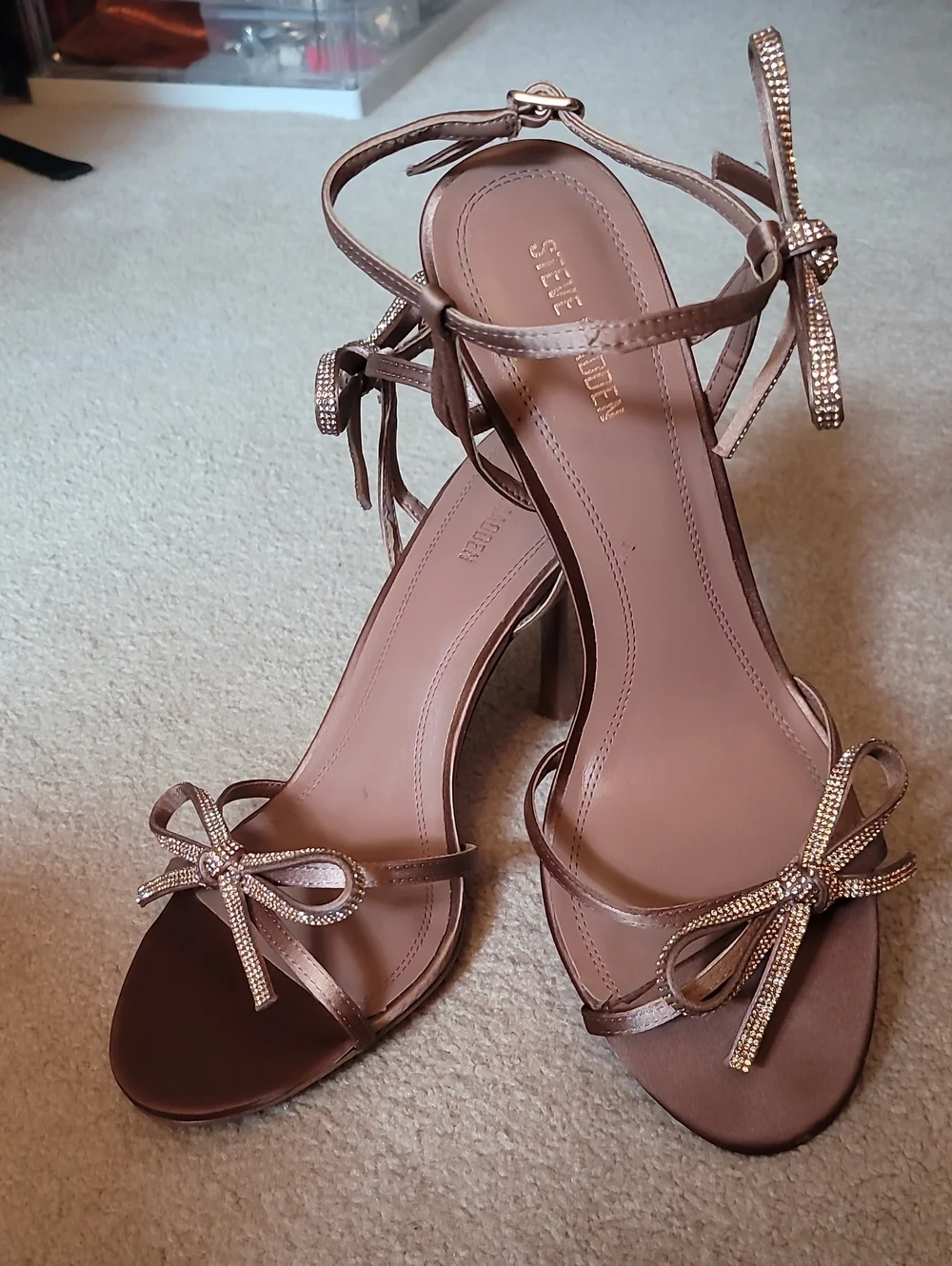 Steve Madden Rose Gold Bow-Strap Heels